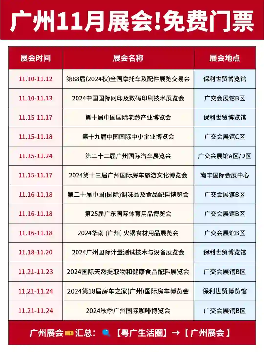 广州11月展会排期表查看，附?门票攻略~