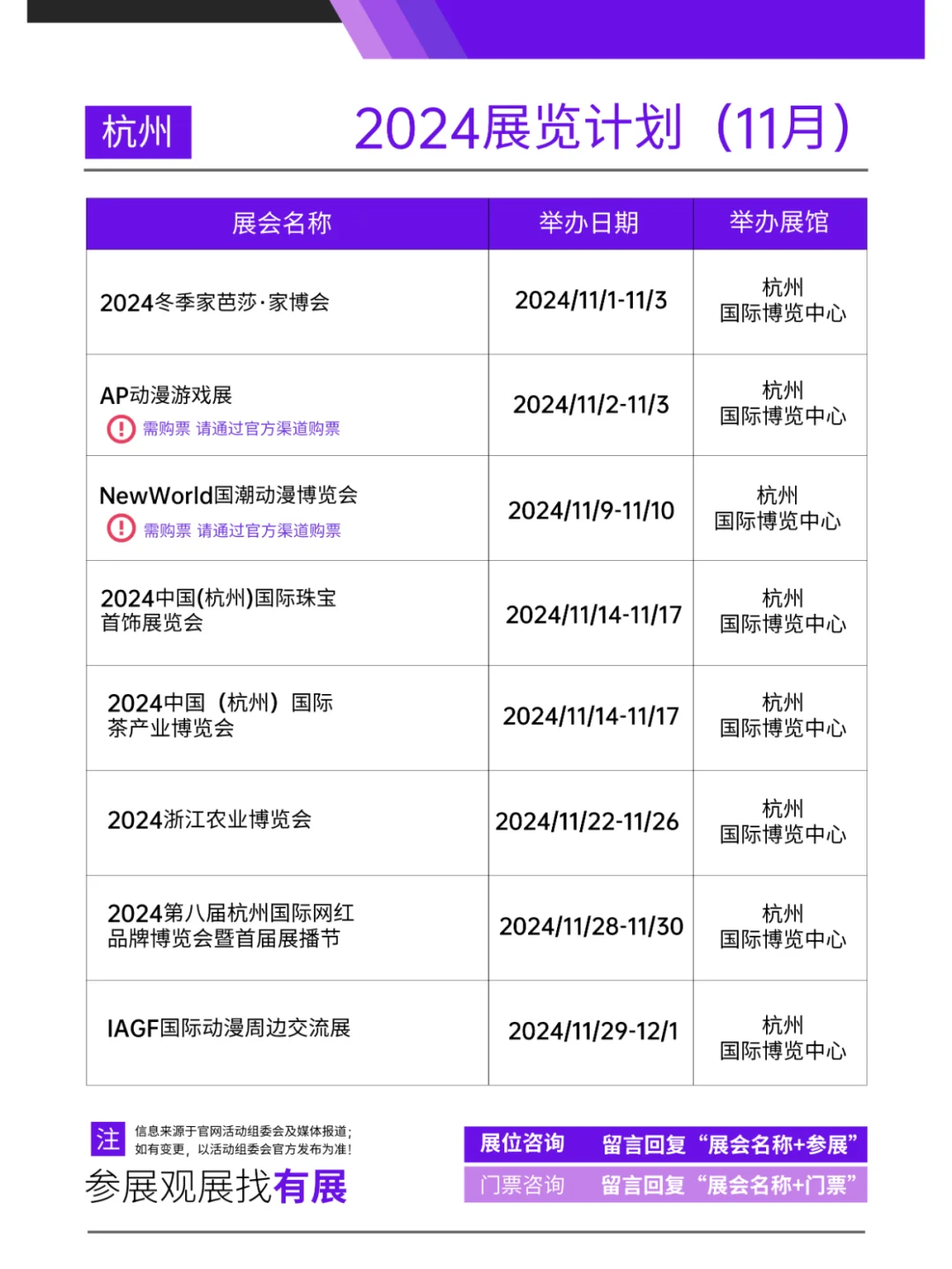 2024年11月杭州展会合集?