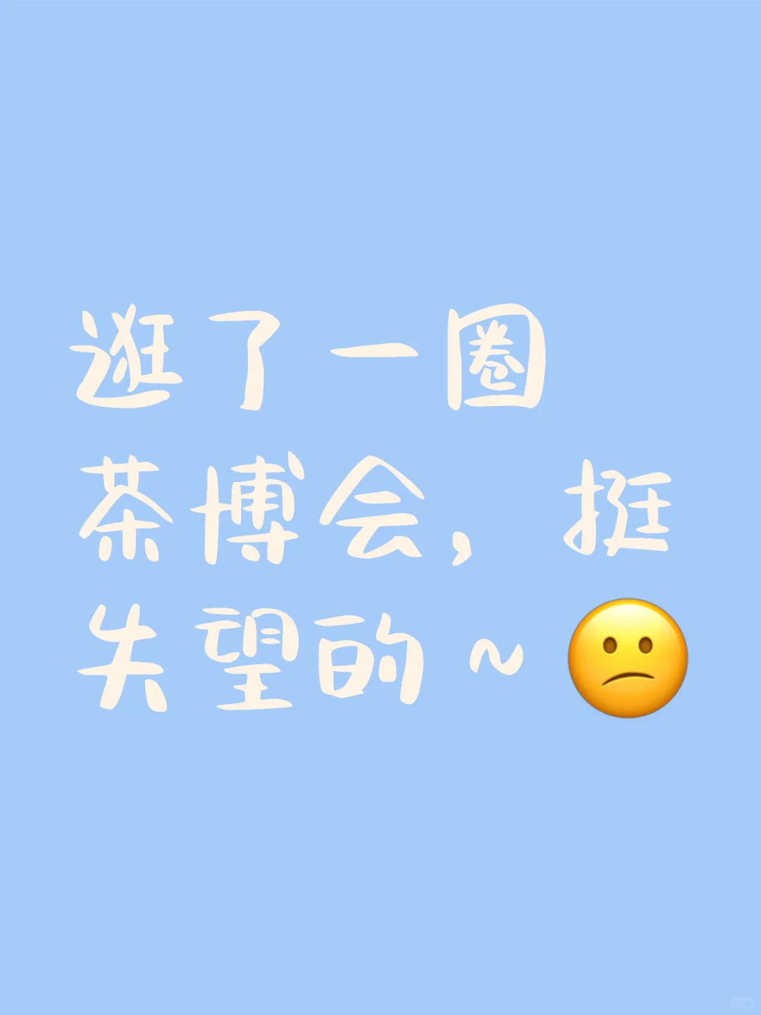 逛了一圈茶博会,挺失望的~