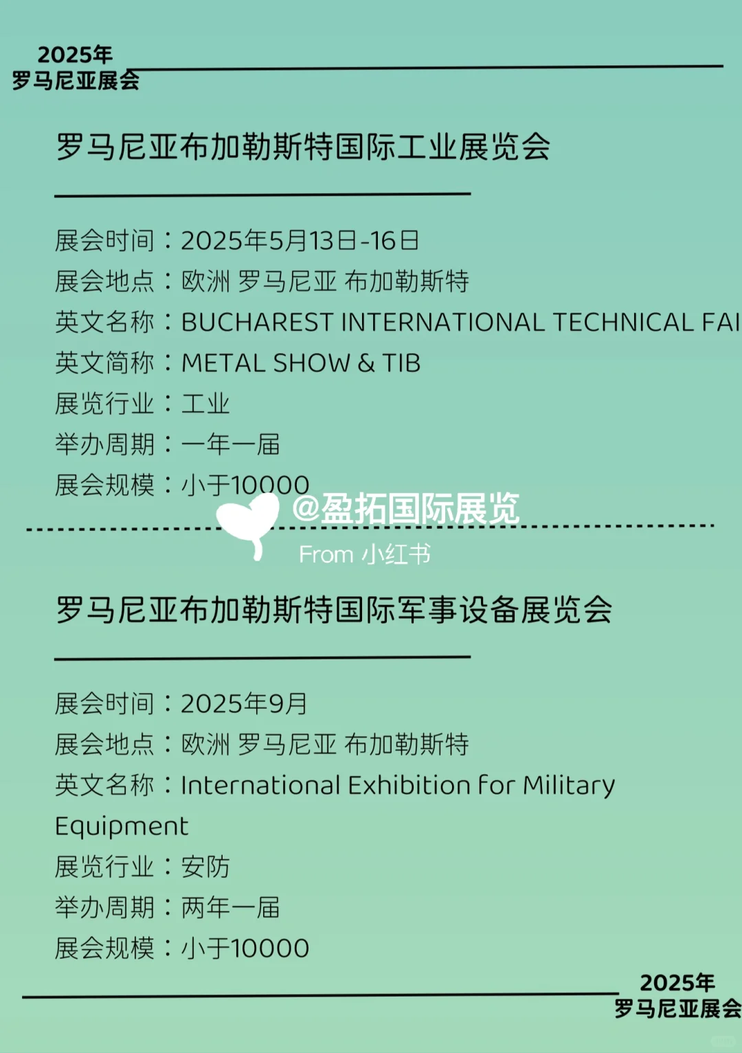 2025年??罗马尼亚热门展会信息！！