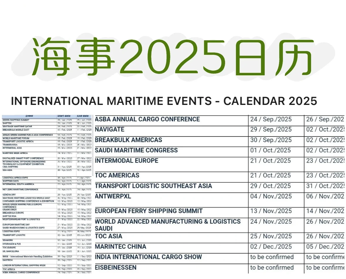 打破航运信息差|最全2025国际海事展&活动