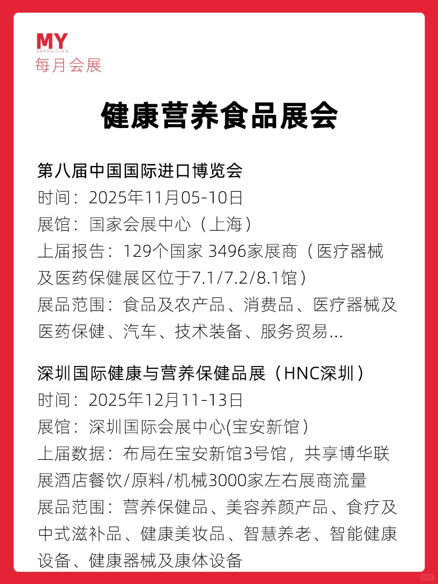 展会预告｜2025健康营养食品行业展推荐