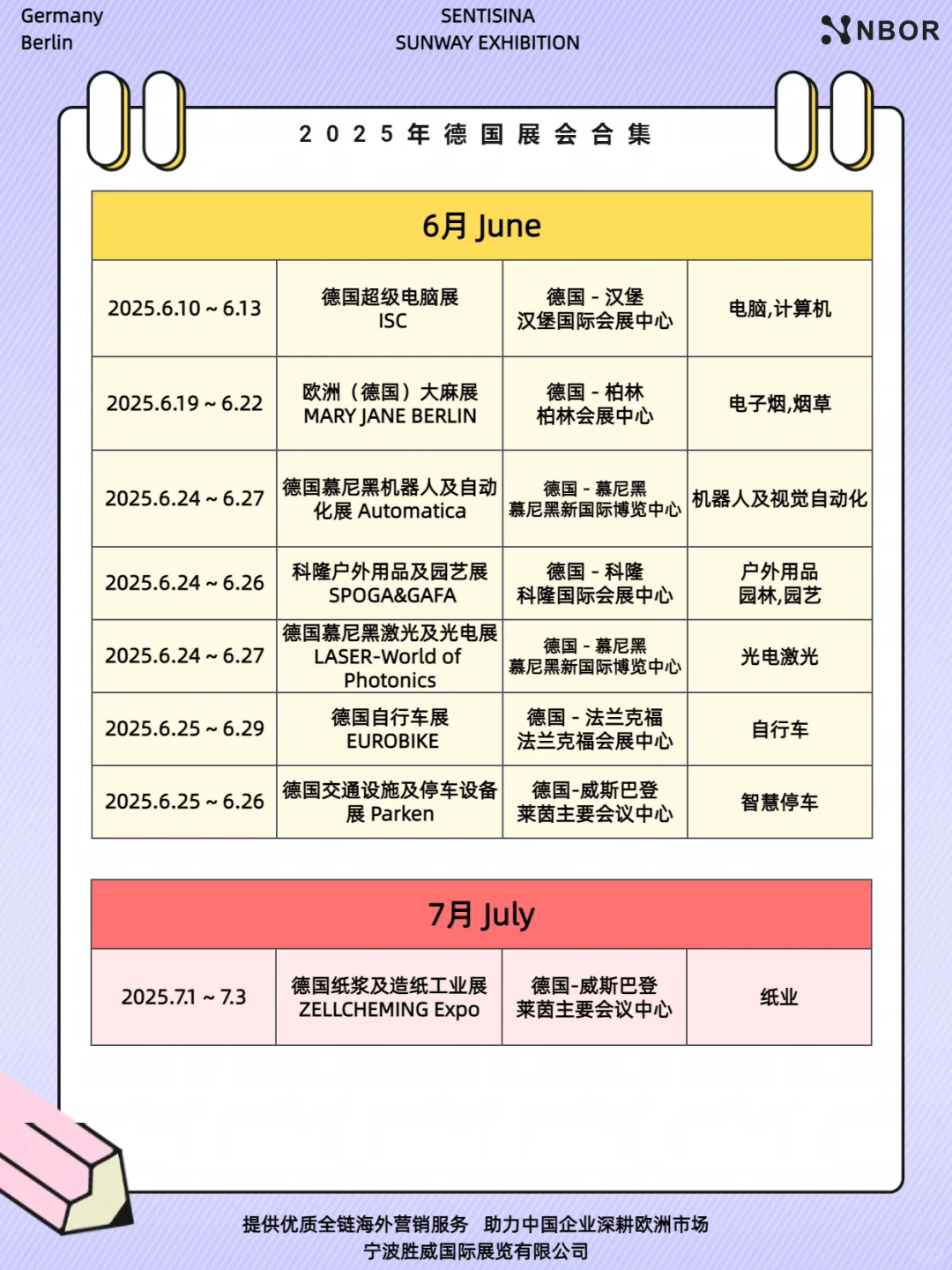 ? 2025年德国展会时间表目录全汇总❗❗