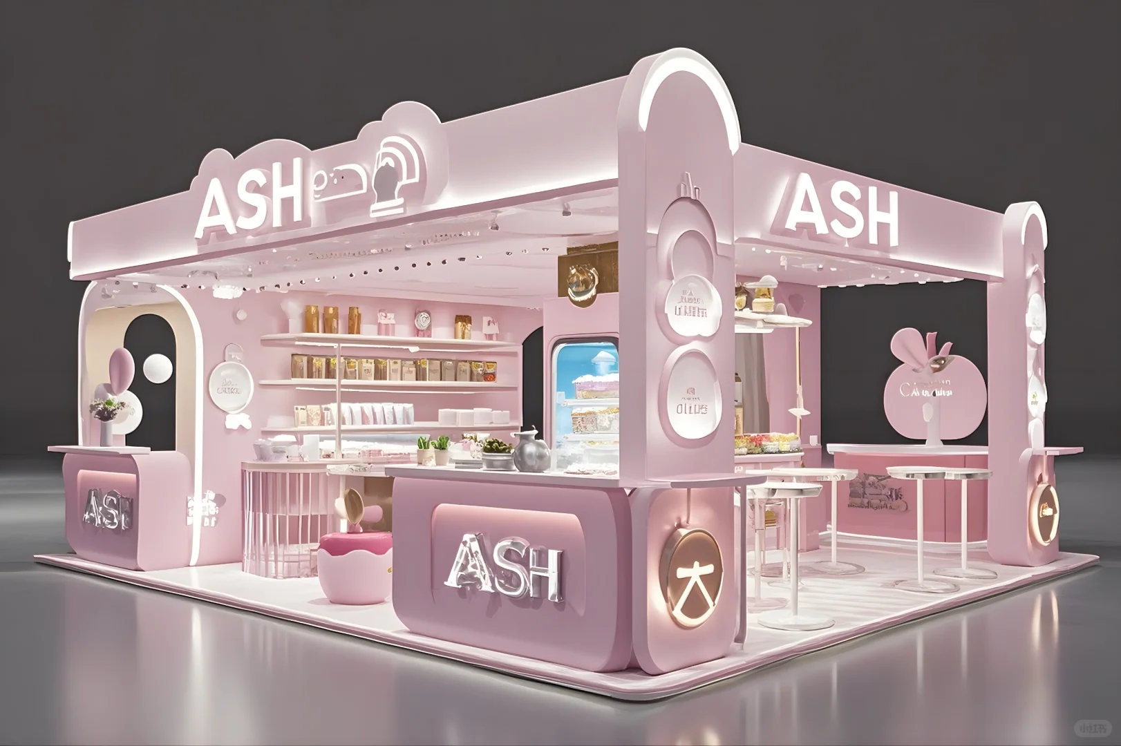 ?超可爱！粉色卡通浪漫主题展台