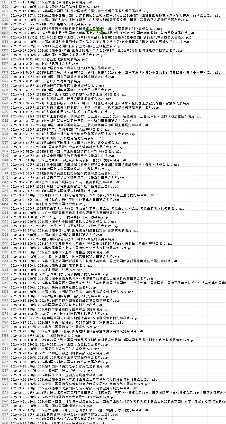 全国展会 名片 会刊 电子版参展商 名录
