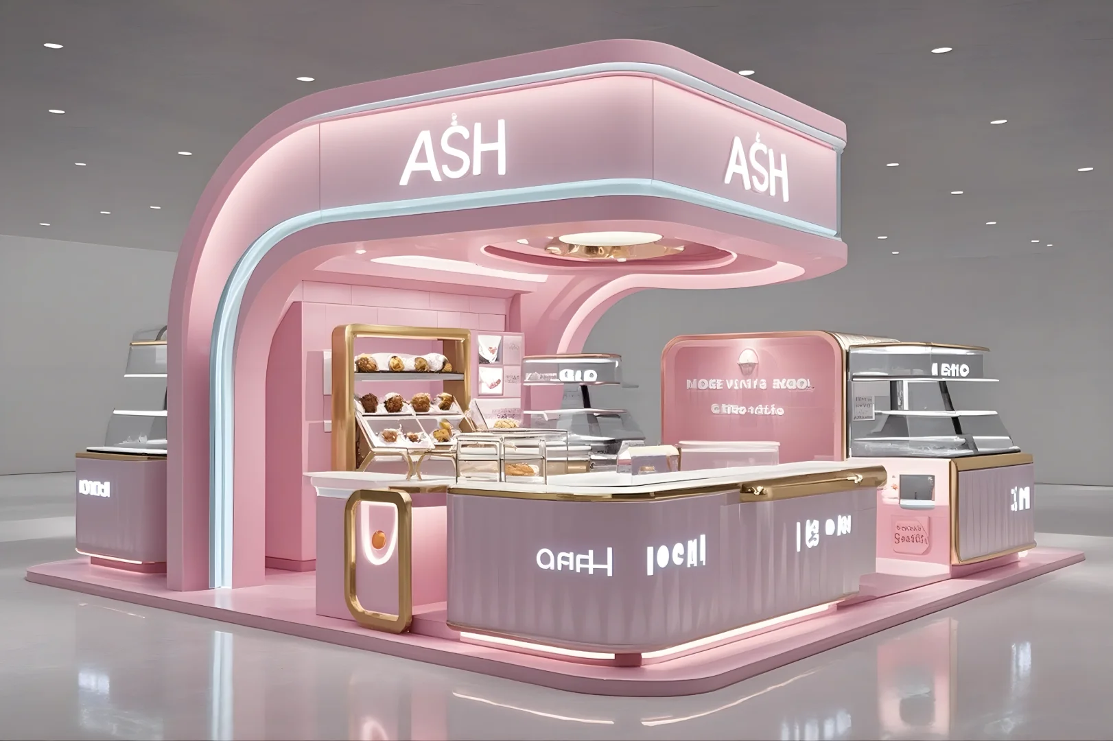 ?超可爱！粉色卡通浪漫主题展台