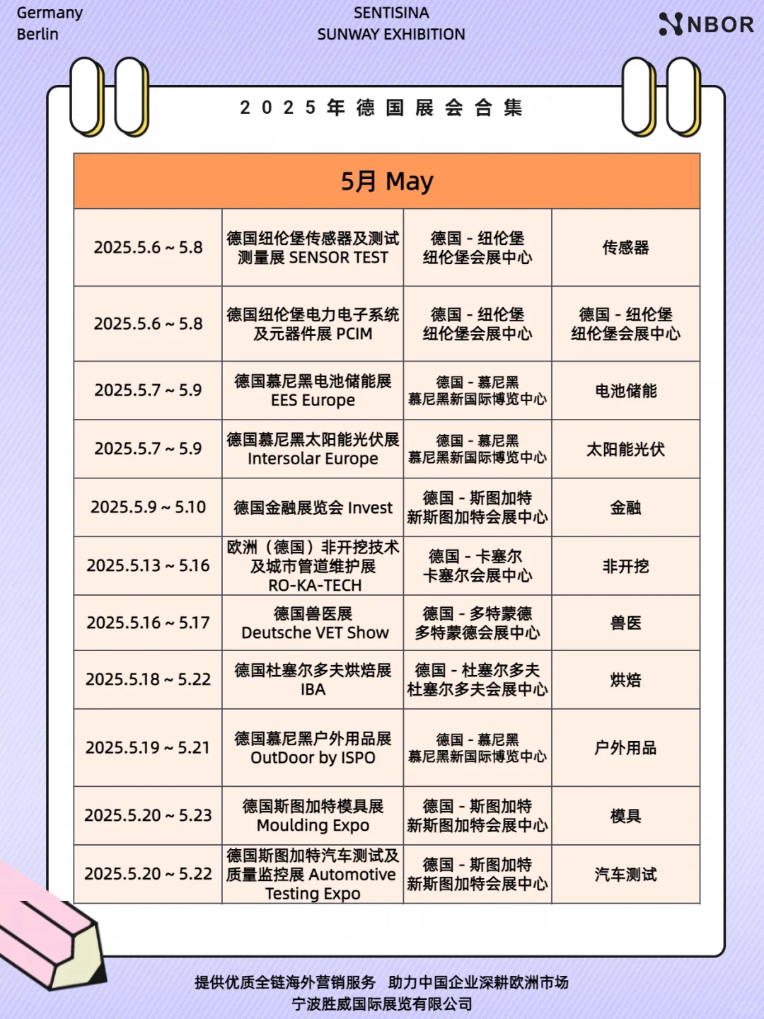 ? 2025年德国展会时间表目录全汇总❗❗