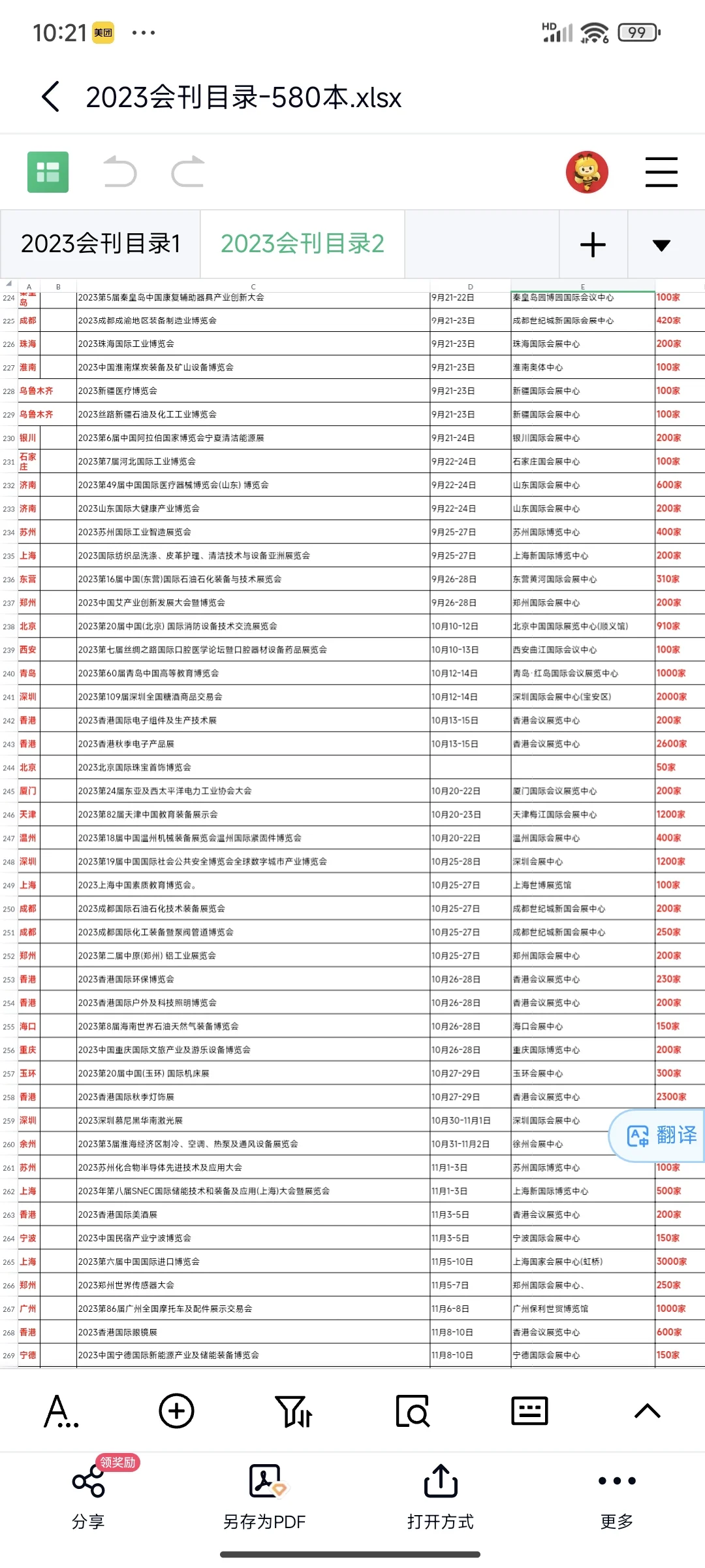2023年全年展会会刊名录