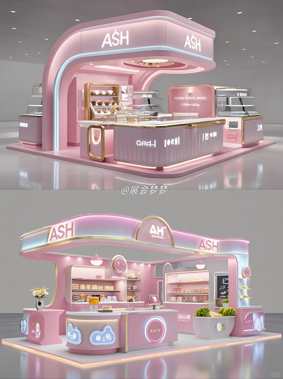 ?超可爱！粉色卡通浪漫主题展台