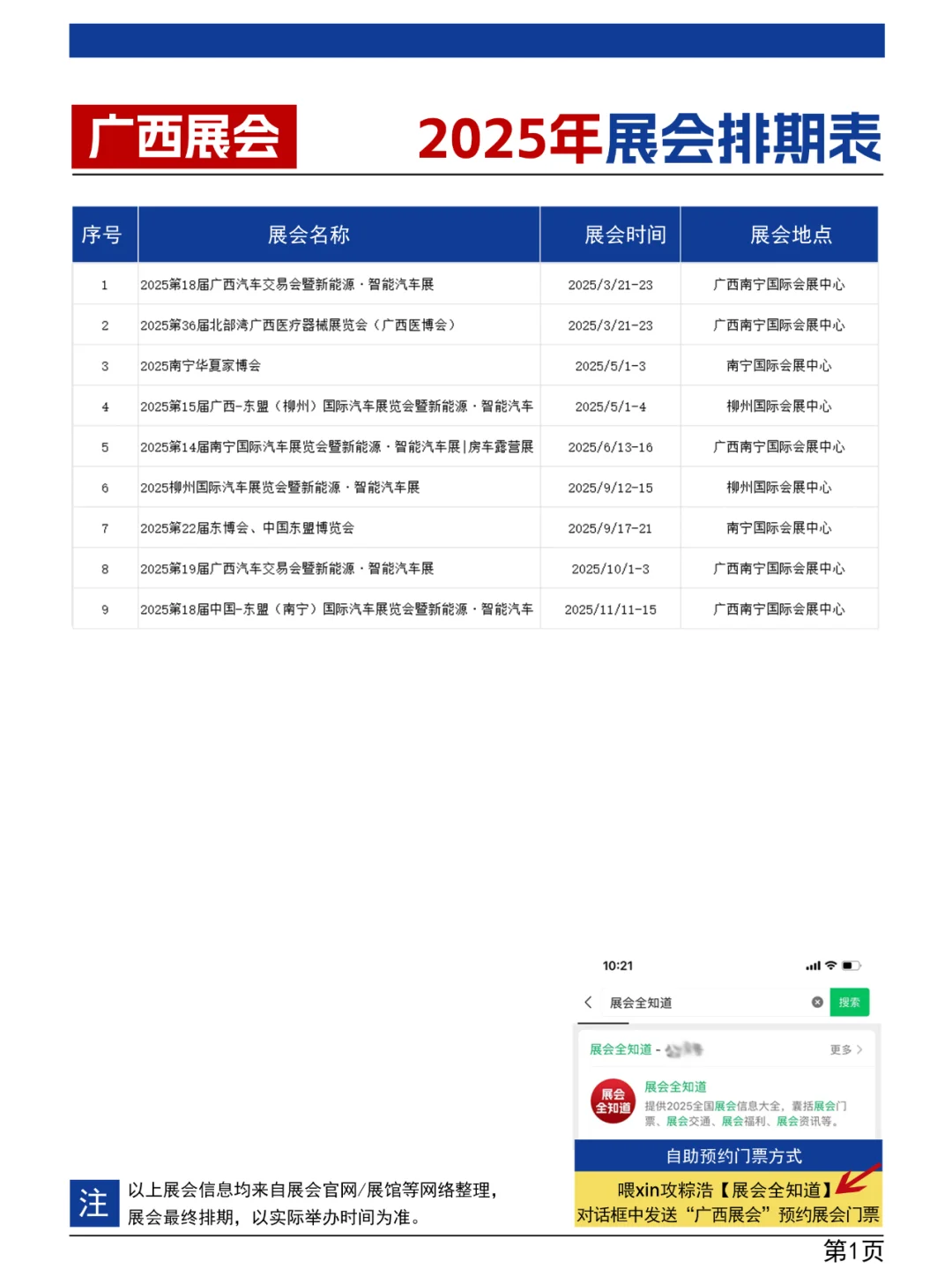 南宁展会2025年排期表(全年)