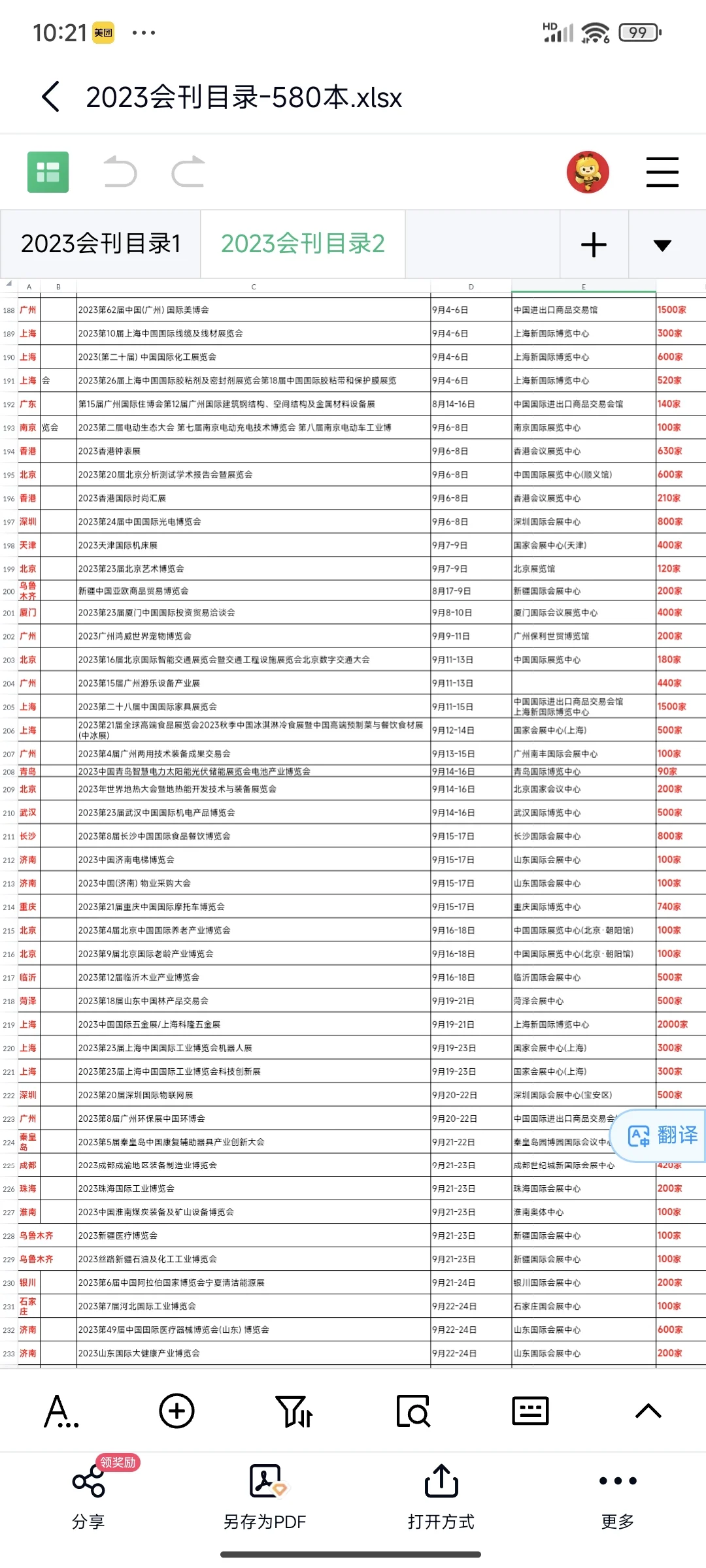 2023年全年展会会刊名录