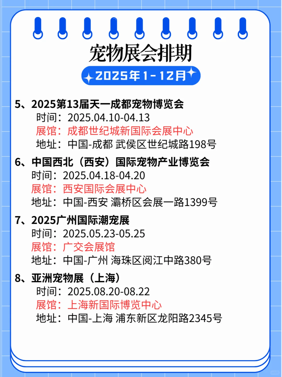 2025年全国宠物展会时间排期及详细信息汇总