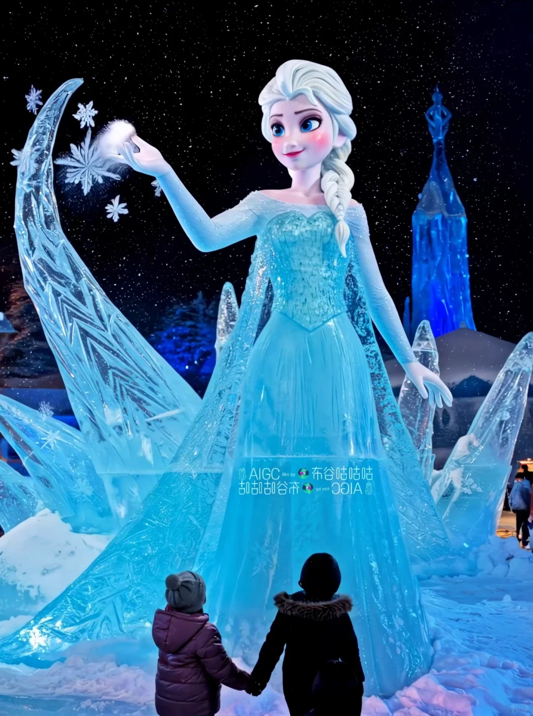 艾莎冰雕也太美了吧！❄️