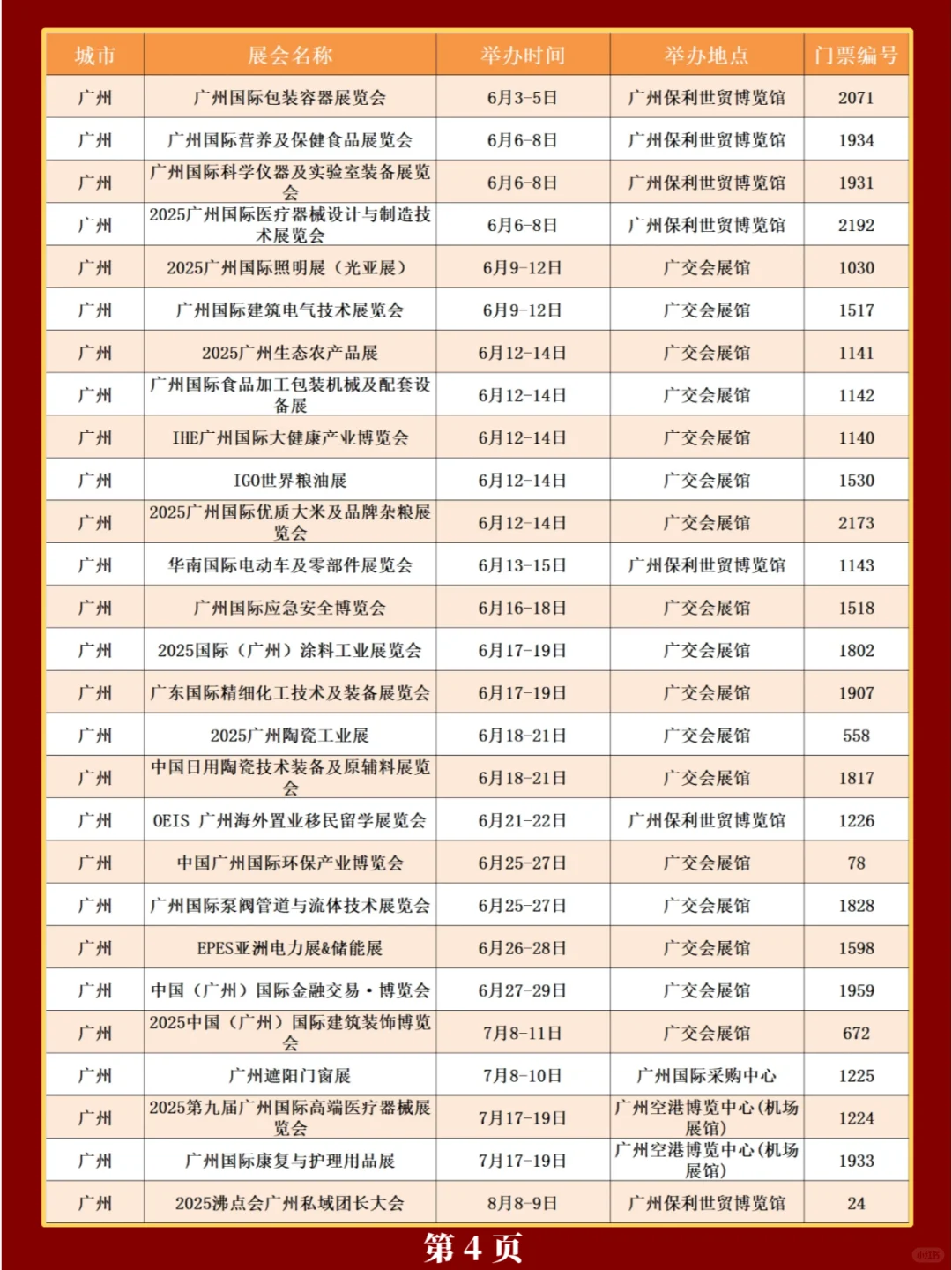 新❗广州2025年展览会排期表（共140场）