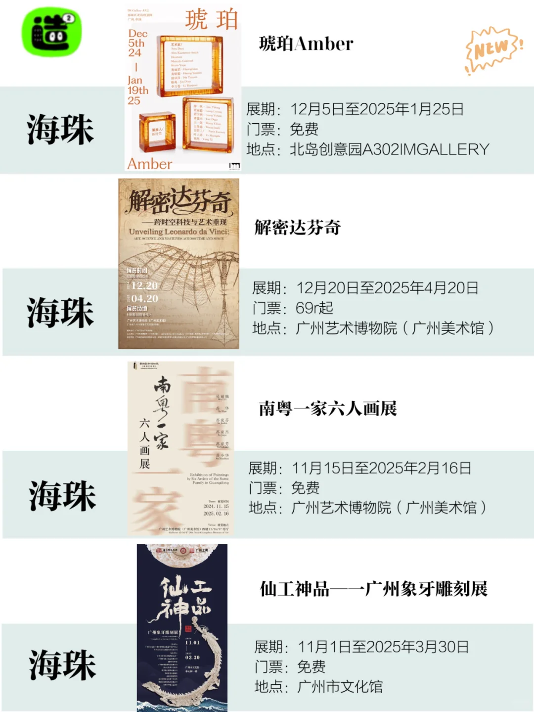 广州1月展览！精选79个！超多免费新展！