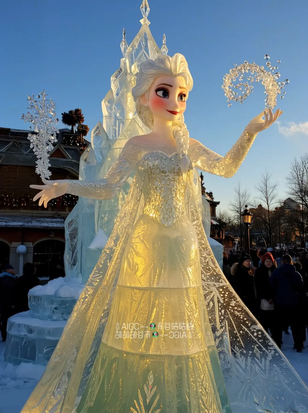 艾莎冰雕也太美了吧！❄️