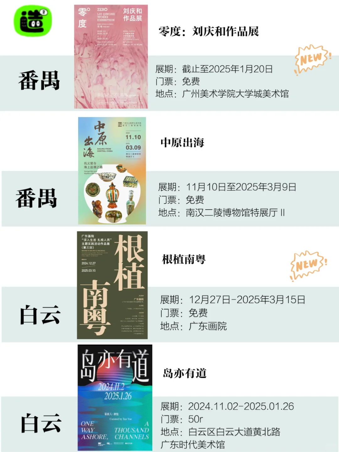 广州1月展览！精选79个！超多免费新展！