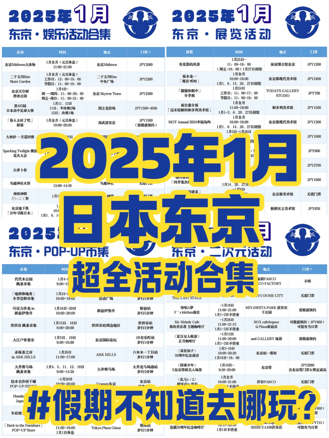 东京旅游攻略·1月看展&市集全整理