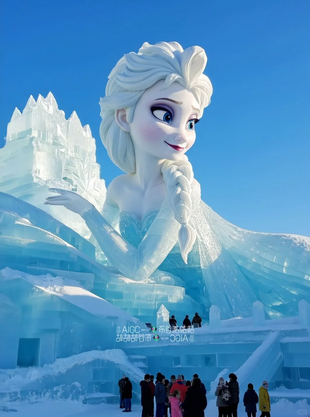 艾莎冰雕也太美了吧！❄️