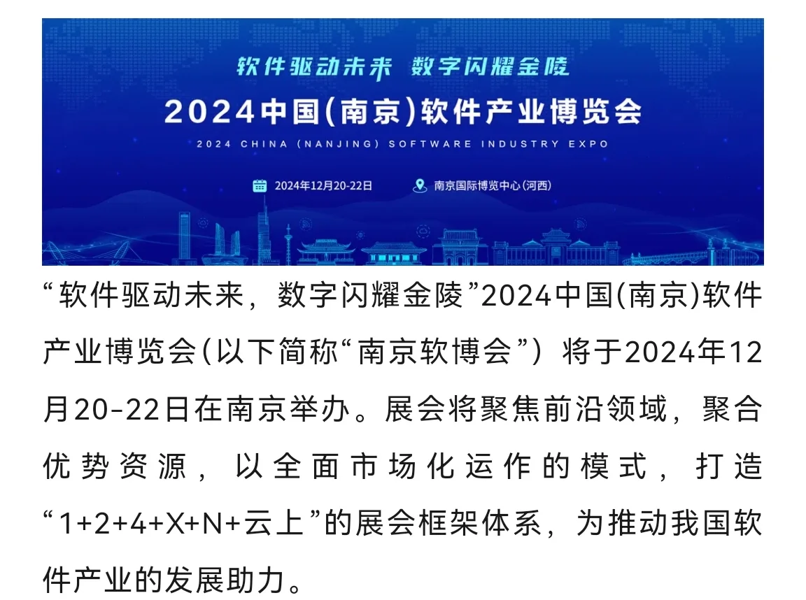 2024年中国（南京）软件产业博览会