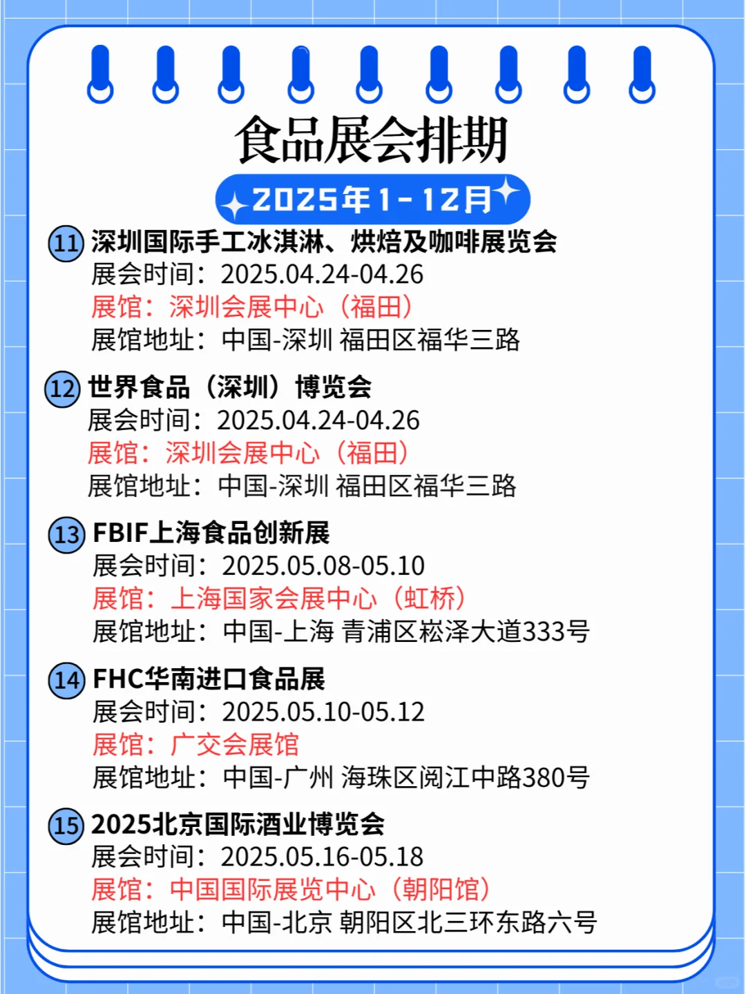 ?2025年全国食品展排期合集?