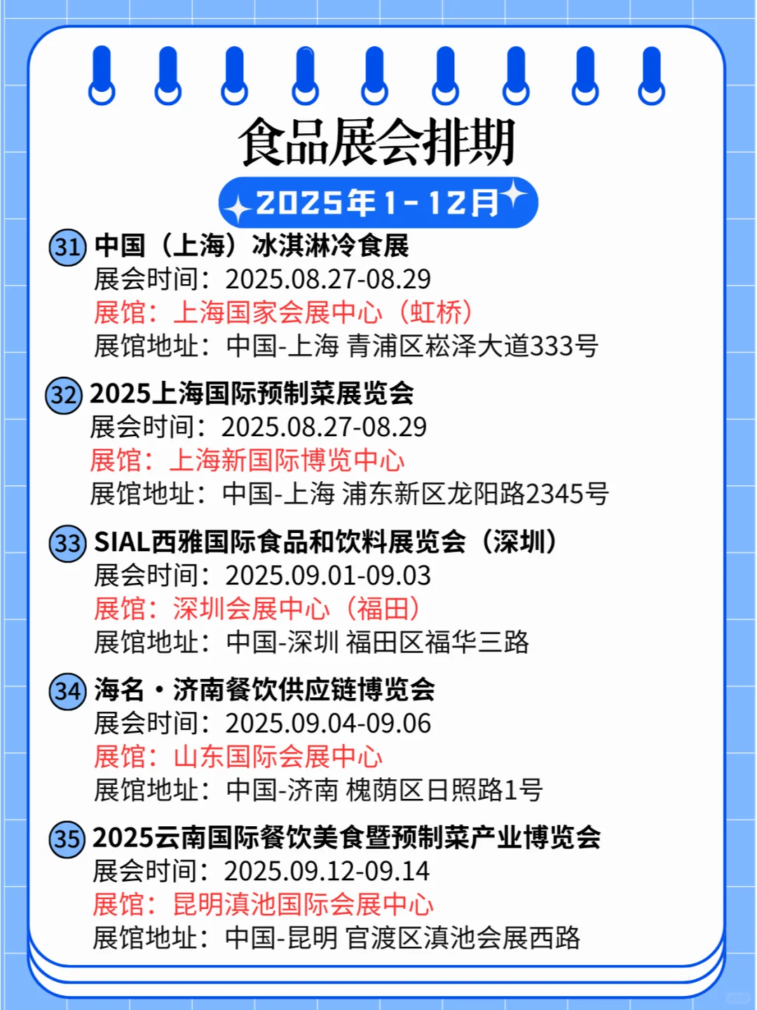 ?2025年全国食品展排期合集?