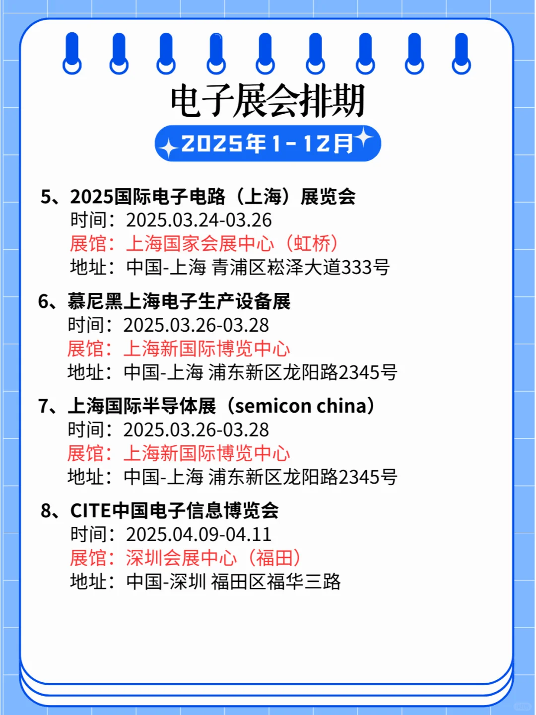 2025全国电子展会预告:精彩日程提前一览