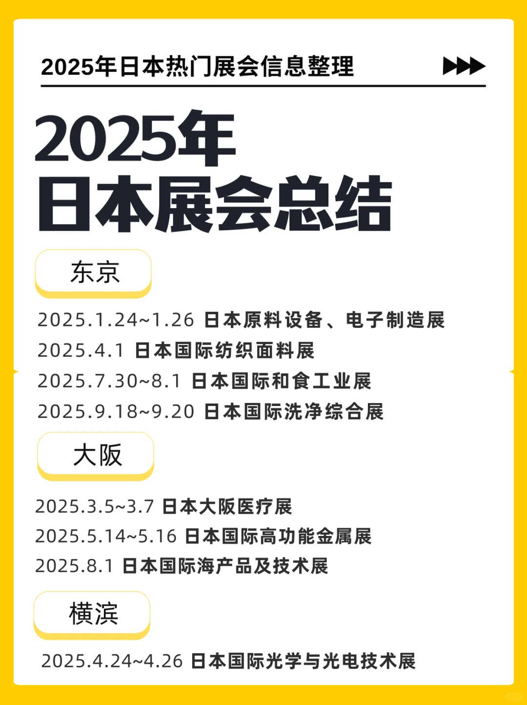 2025年 日本展会信息汇总
