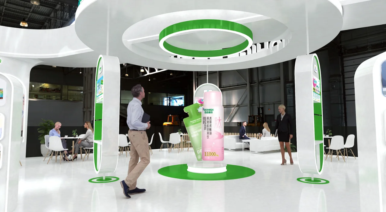 ?240平清新风格展会设计搭建?药交会