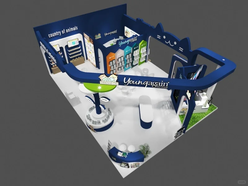 ?展会设计✖宠物展 | 蓝白经典创意设计