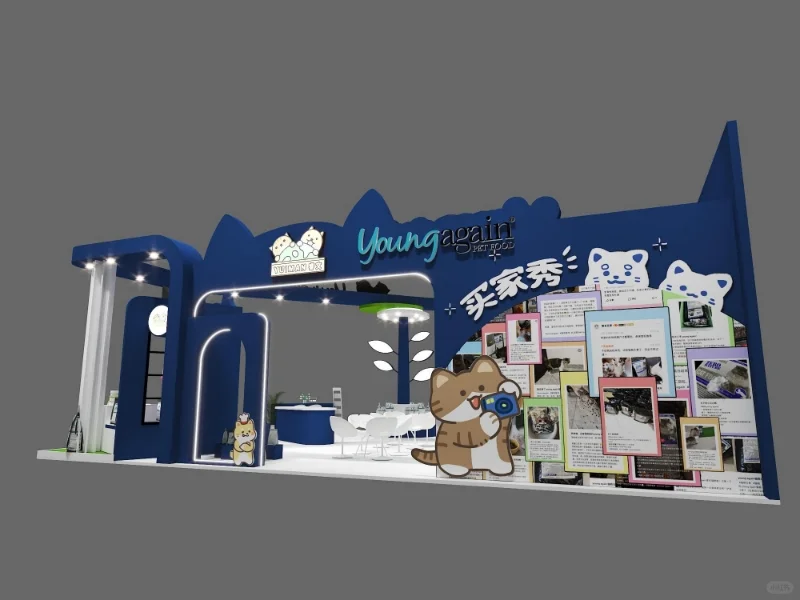 ?展会设计✖宠物展 | 蓝白经典创意设计