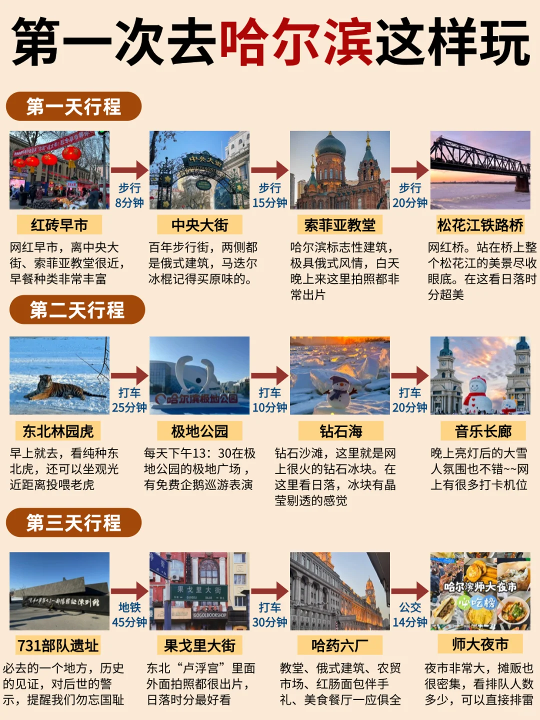 哈尔滨4天3晚|亲测?宝藏路线↗不走弯路