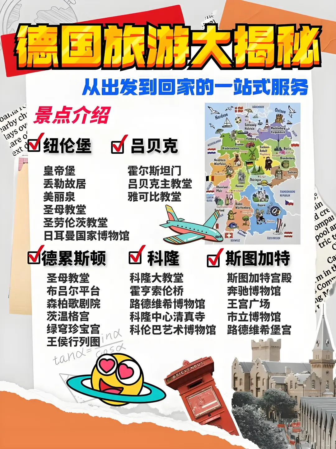 德国Germany??旅游攻略图，超全?