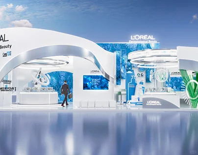 现场超级好看的美妆展台设计?快来看看这个