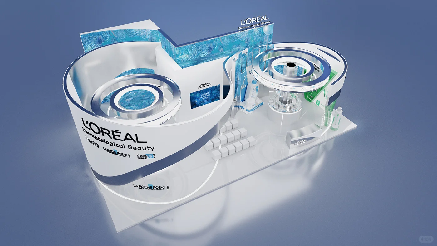 现场超级好看的美妆展台设计?快来看看这个