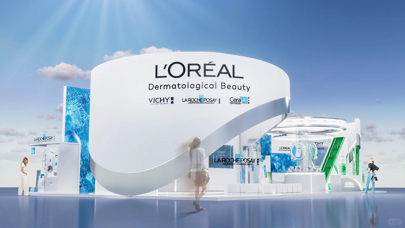 现场超级好看的美妆展台设计?快来看看这个