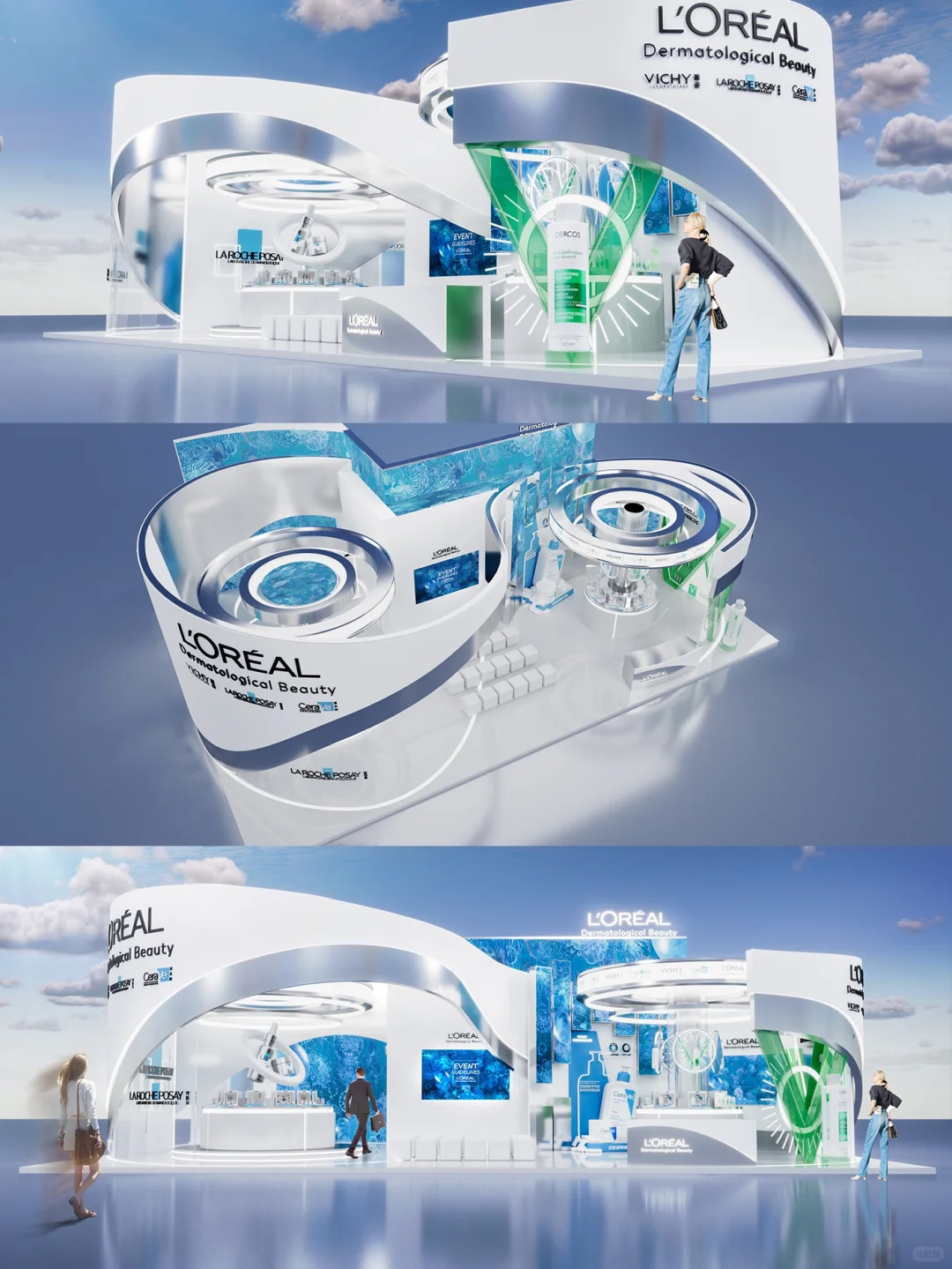 现场超级好看的美妆展台设计?快来看看这个