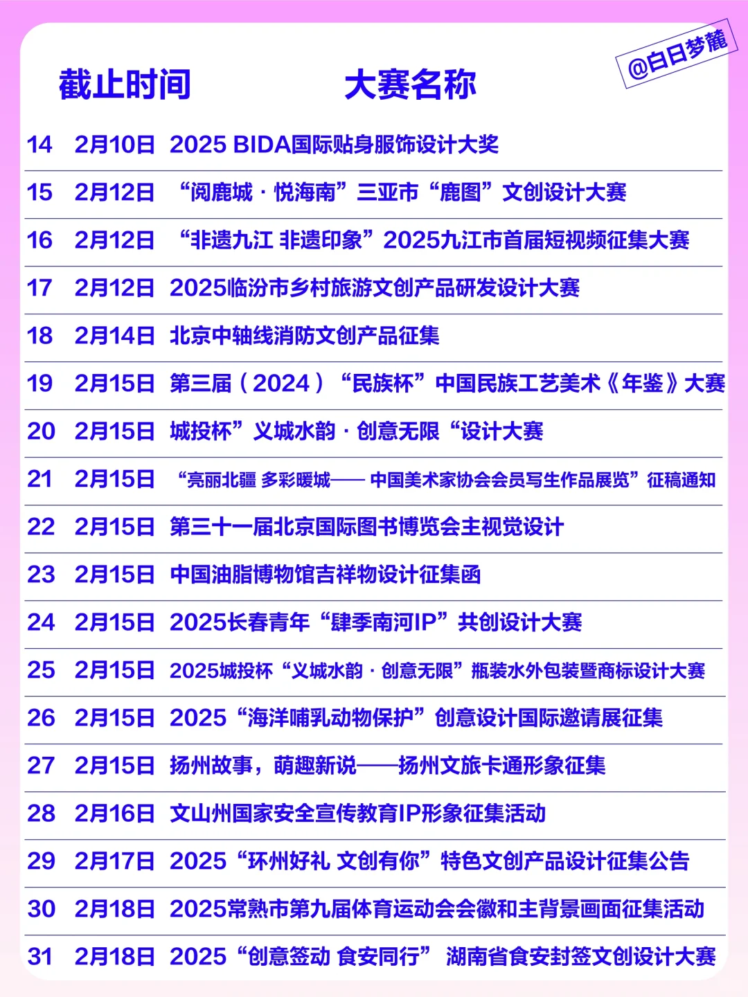 设计比赛｜2月份设计比赛?