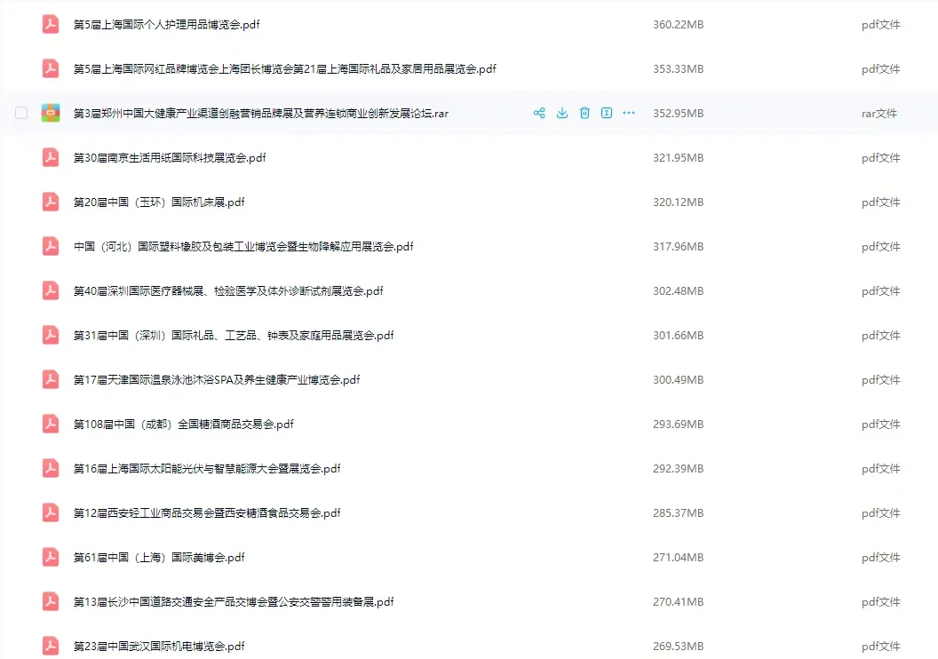 2023年全国展会会刊590本各行各业 精准