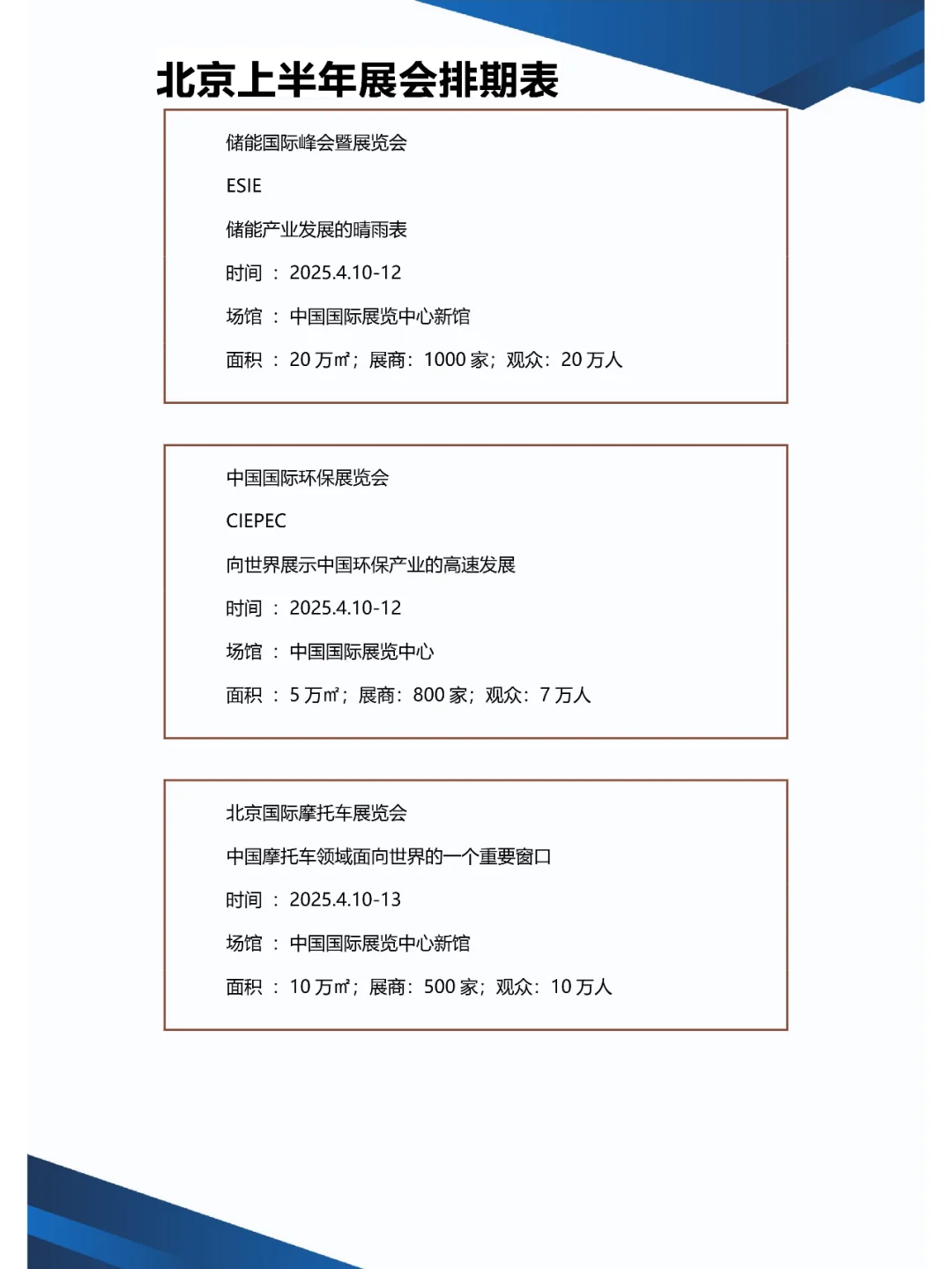 2025北京上半年展会排期表
