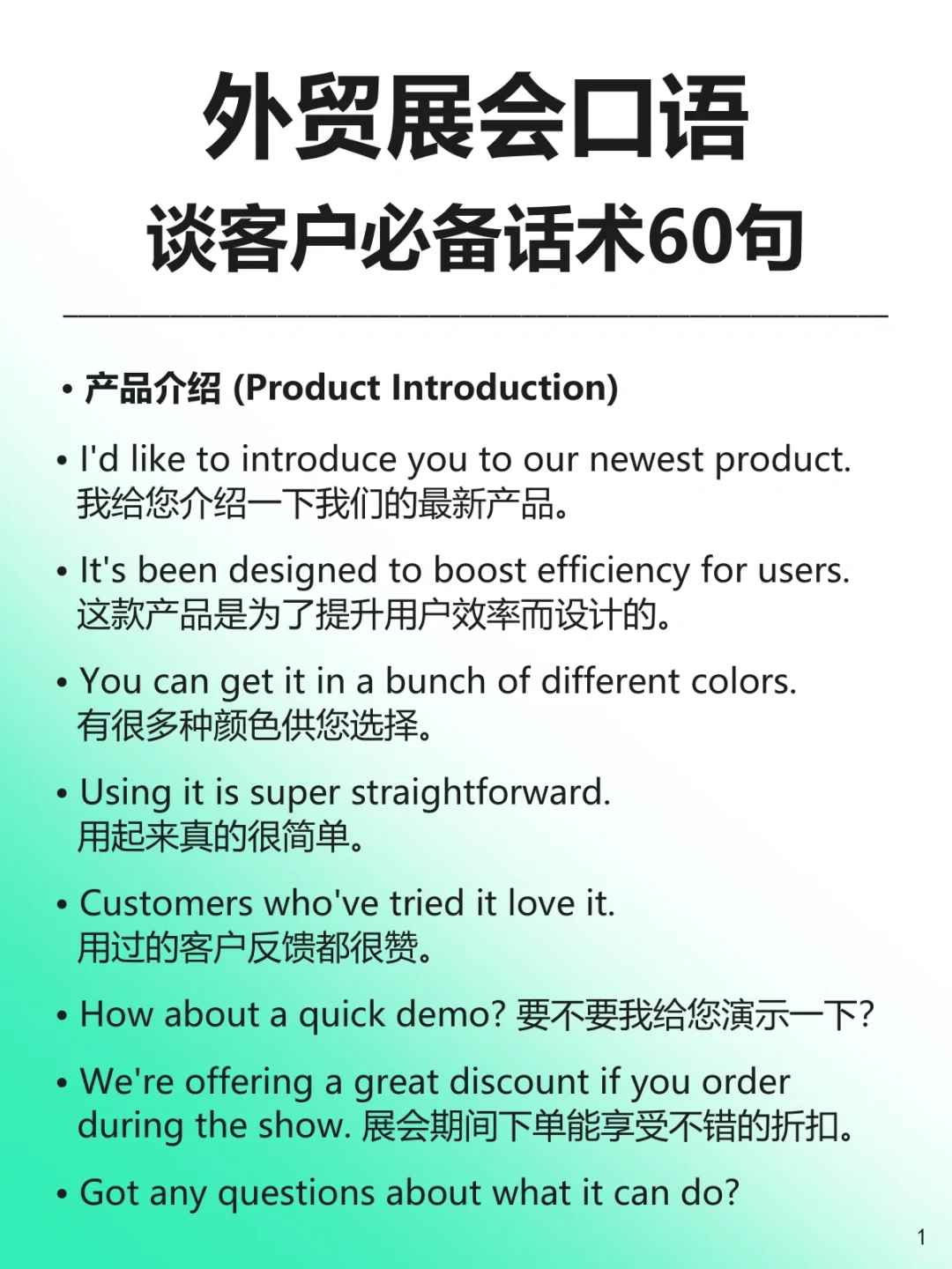 外贸展会必备❗六大口语场景全覆盖?