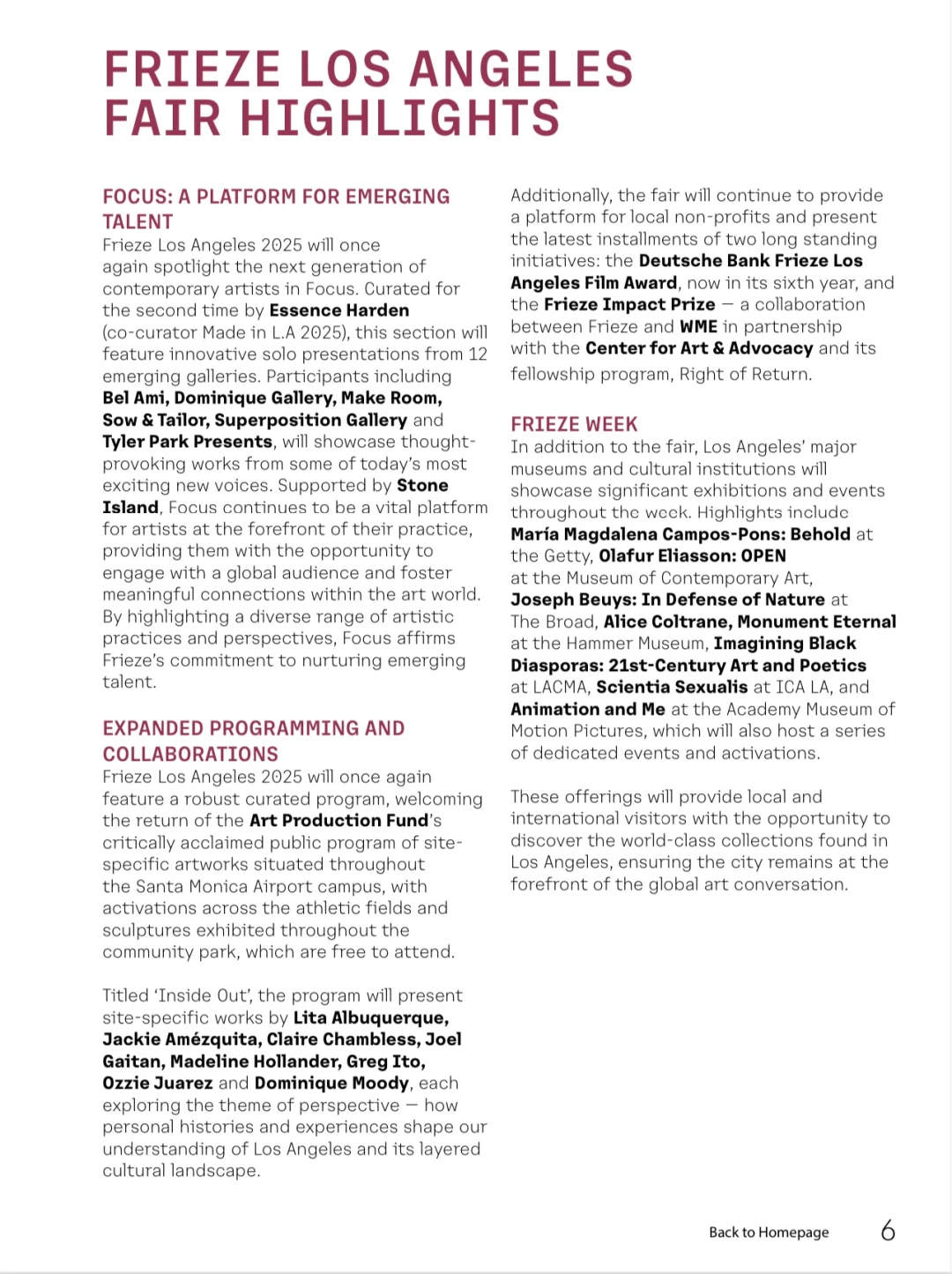 Frieze LA：火灾后的艺术展