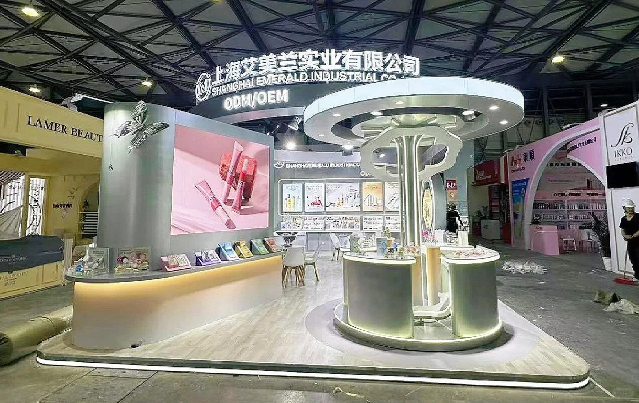 ⚪️上海美博会，展台设计制作效果图对比