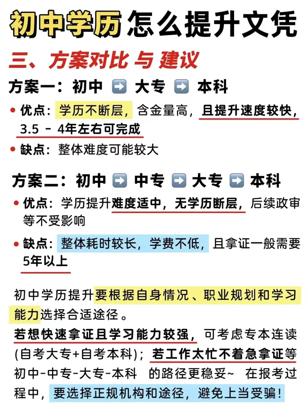一篇搞懂‼️初中学历怎么提升文凭?