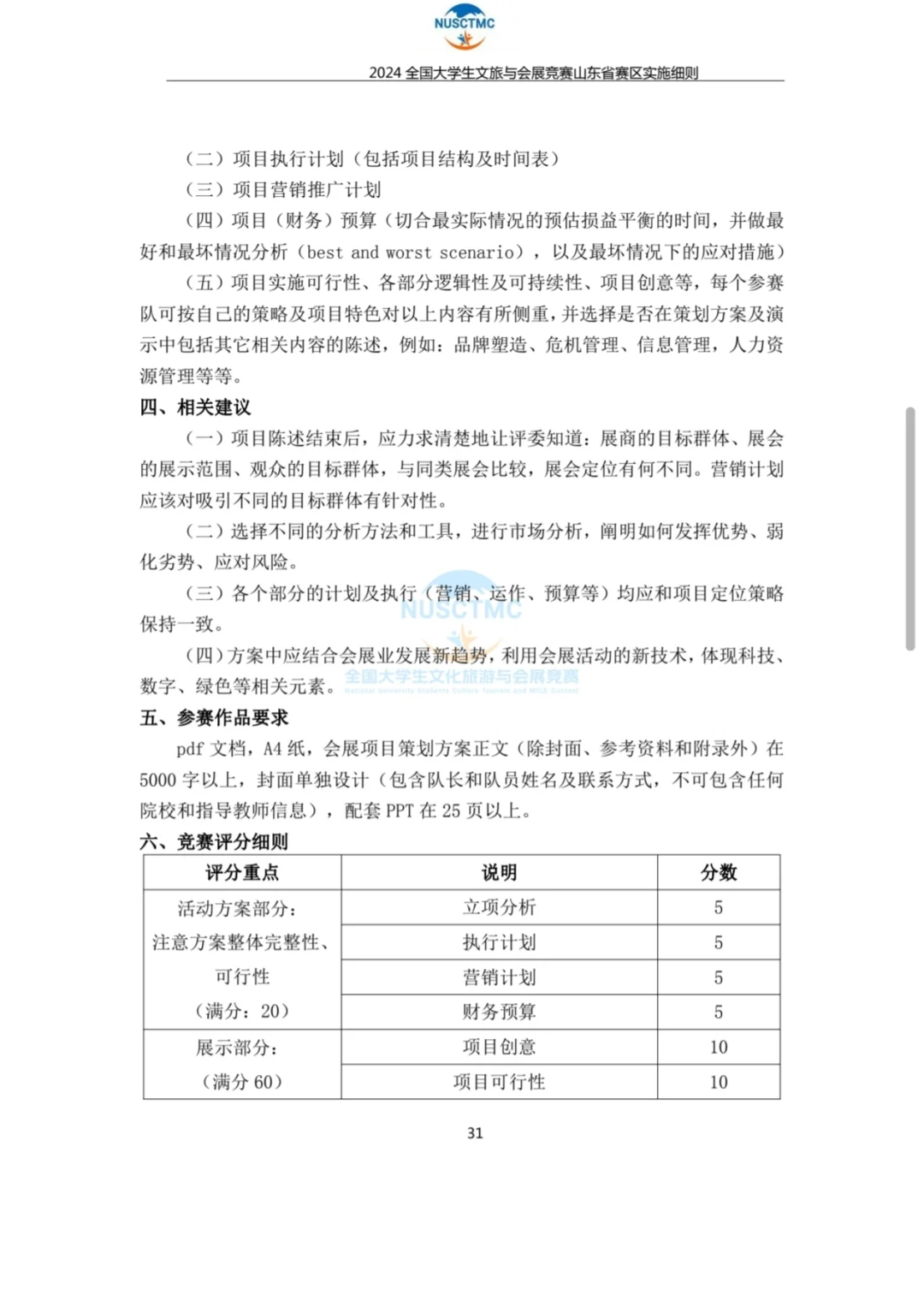 商业精英挑战赛会展竞赛实施方案