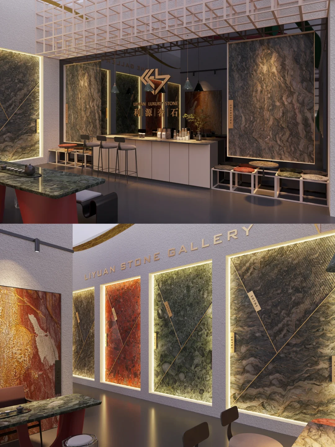 奢石展厅这么做太美了