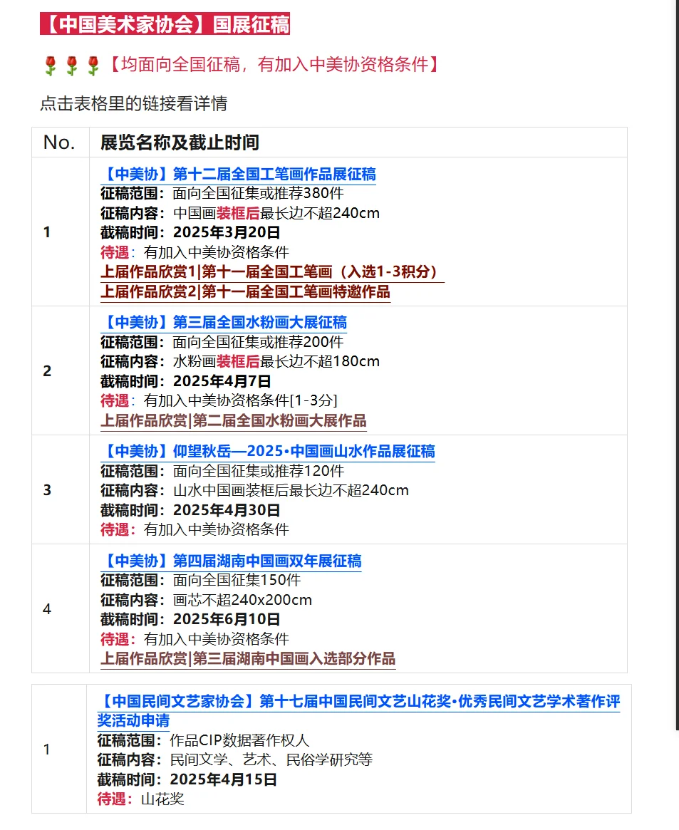 全国美术征稿汇总✅国展省展汇总3️⃣