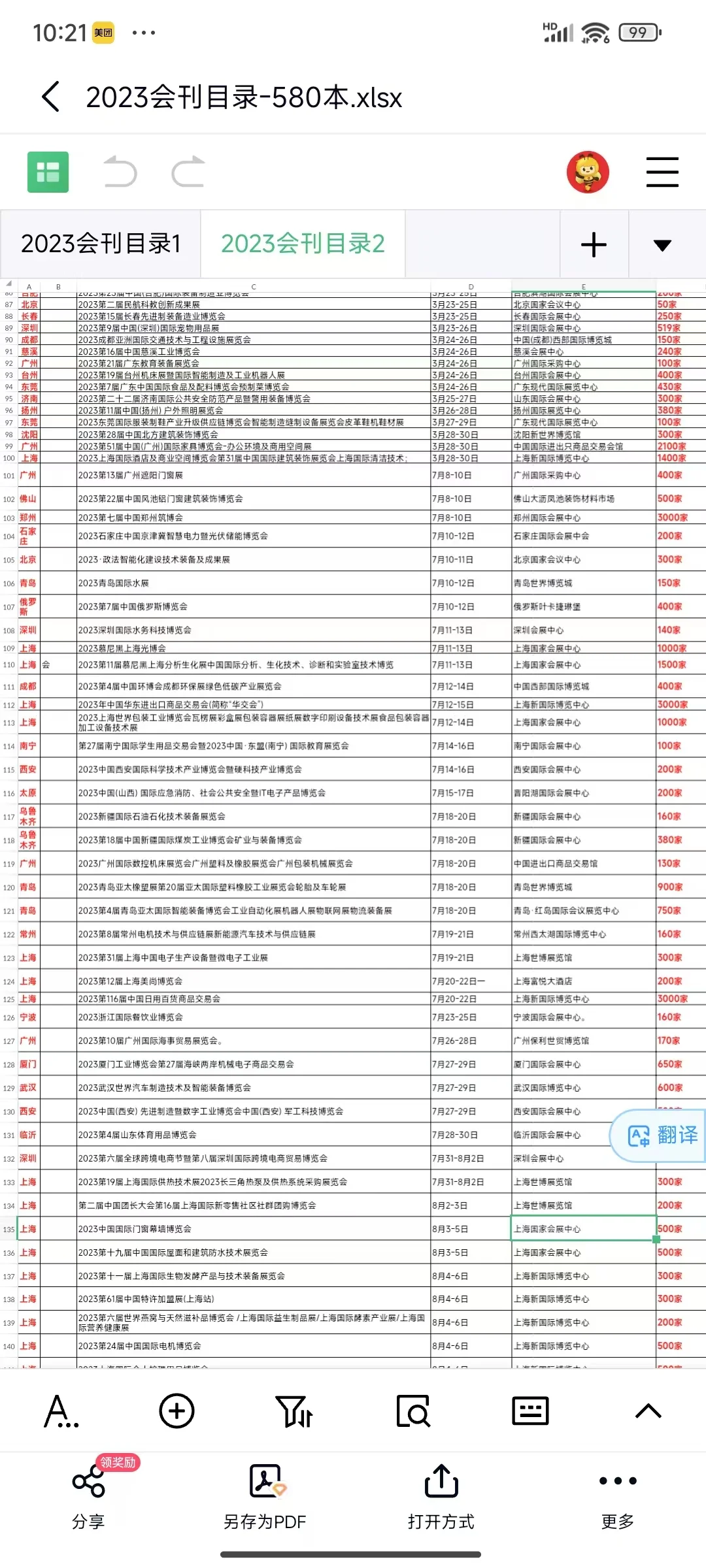 2023全国展会会刊资料名录