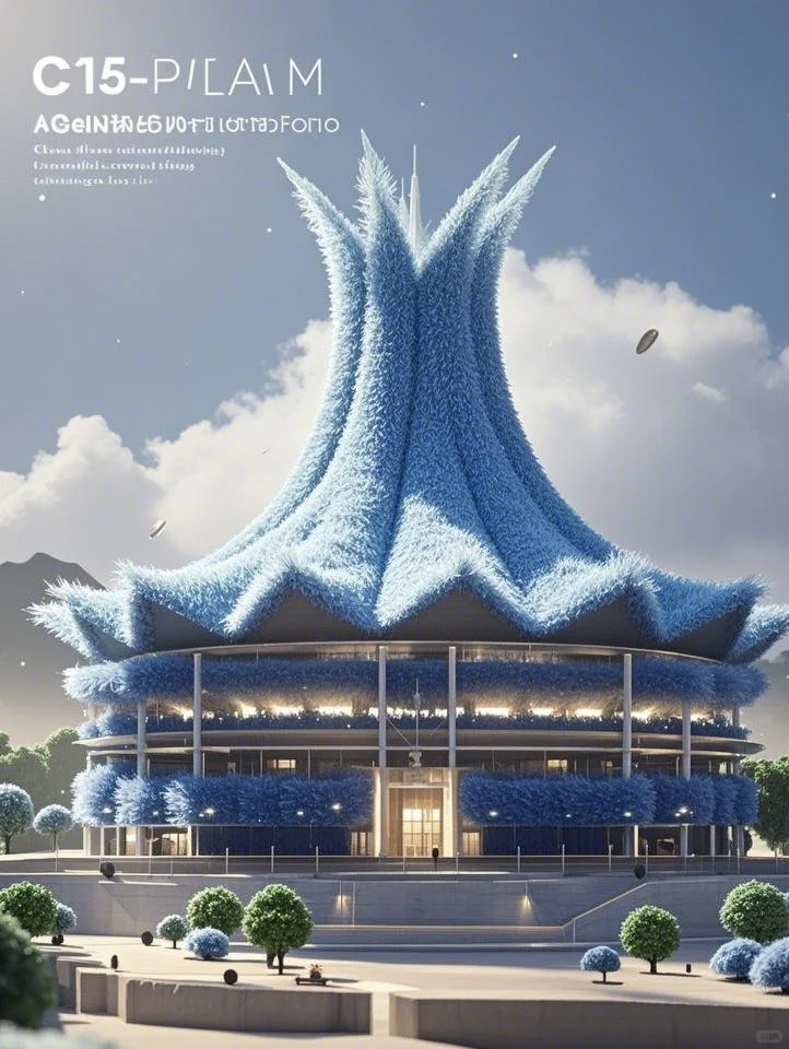 AI眼中毛茸茸的南宁会展中心