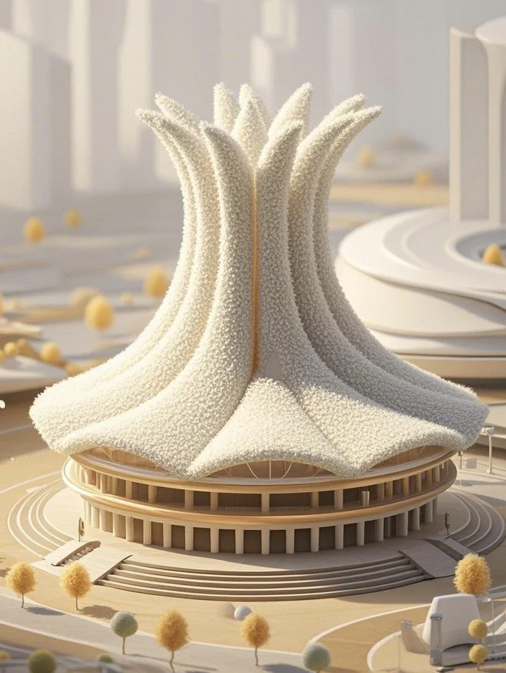 AI眼中毛茸茸的南宁会展中心